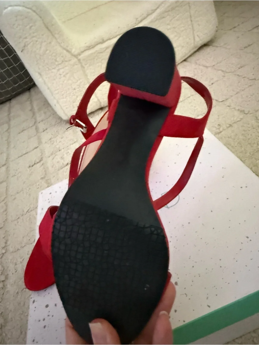 Abound Red Suede Block Heel Slingback Sandals